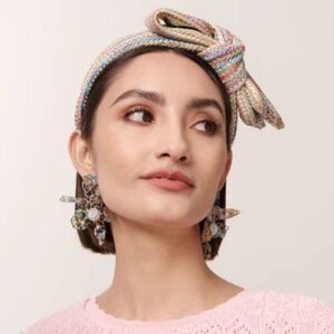 Lele Sadoughi Tuscan Sunset Raffia Holly Bow Headband